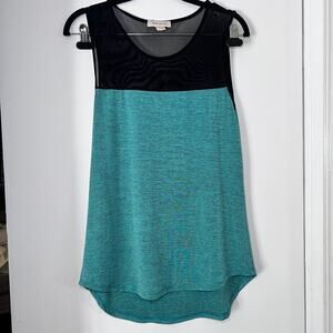 ✨Daily Special Teal & Black Sleeveless High-Low Tank Top Size Large